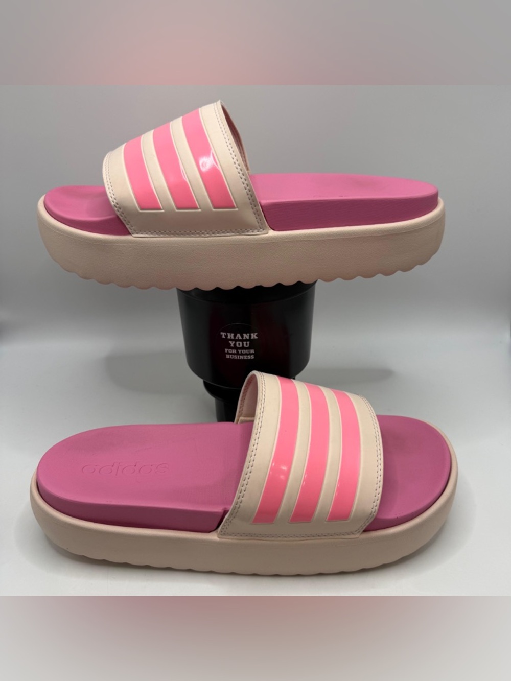 🚫SOLD - NO AVAILABLE Adidas Adilette Comfort Slides Pink/Beige Women’s Size 10US